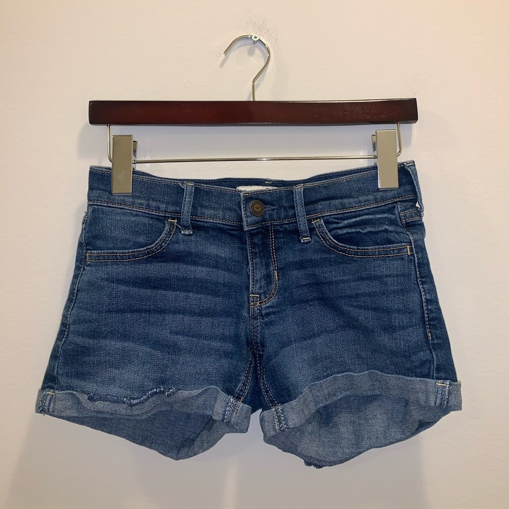 Hollister Dark Blue Jean shorts size 24 / 0 - Picture 2 of 10